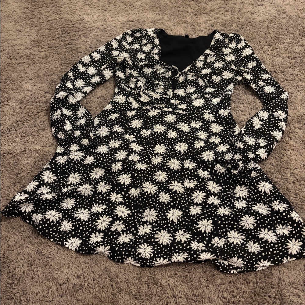 Lulu's Black and White Floral Mini‎ Dress#fairy#whimsical#festival